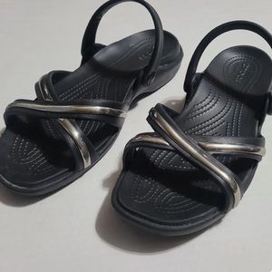 Crocs Black And Silver Meleem
Slide On Sandals Size 11 W